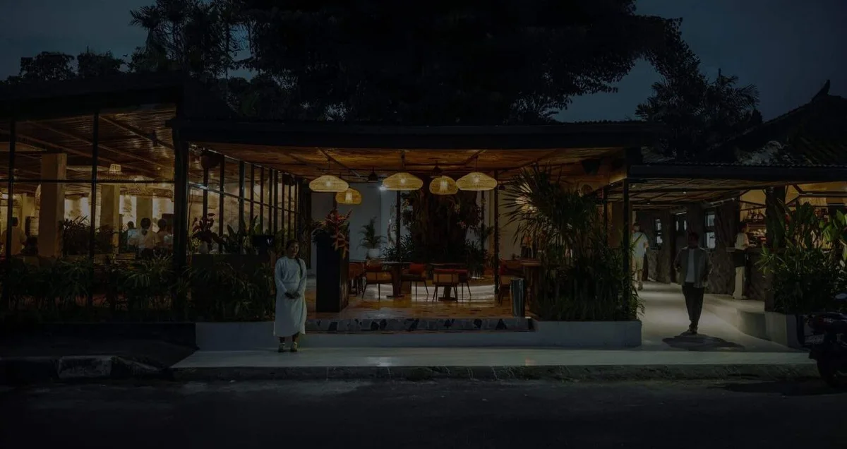 Evening exterior of Lava Gastrobar and Grill
